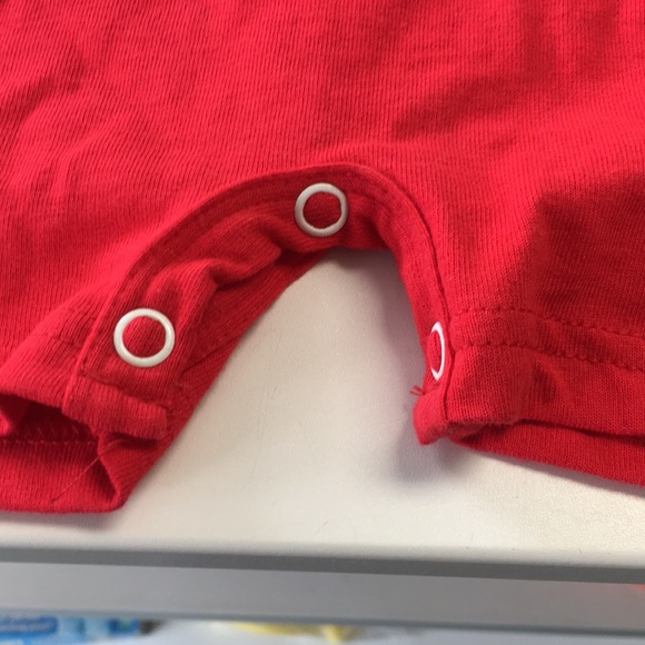 Red Romper with Luke Paw Prints - Picture 3 of 5